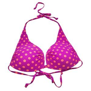Joe Boxer Purple & Orange Polka-Dot Push Up Padded Bikini Top Women's Size M